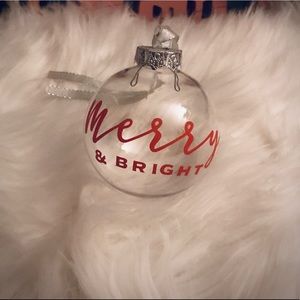 Set of 2 πChristmas Ornaments Merry & Bright π· Holiday Wine Glass Gift π